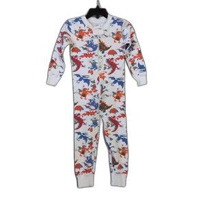 Hanna Andersson Dinosaurs White Sleeper Zipper Pajama Toddler 3T / 90 cm